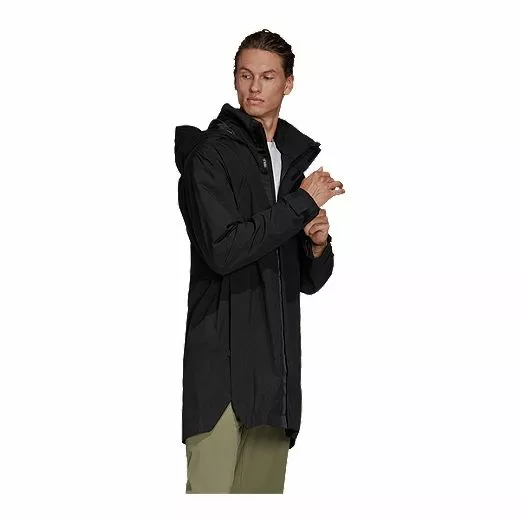 Adidas Men's Urban RAIN.RDY 2L Hooded Rain Parka, Waterproof, Long, Shell 5 Adidas Men's Urban RAIN.RDY 2L Hooded Rain Parka, Waterproof, Long, Shell - Image 5
